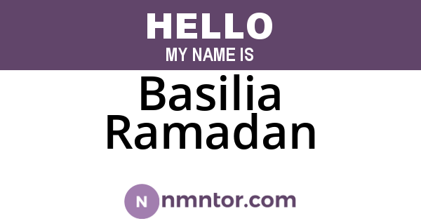 Basilia Ramadan