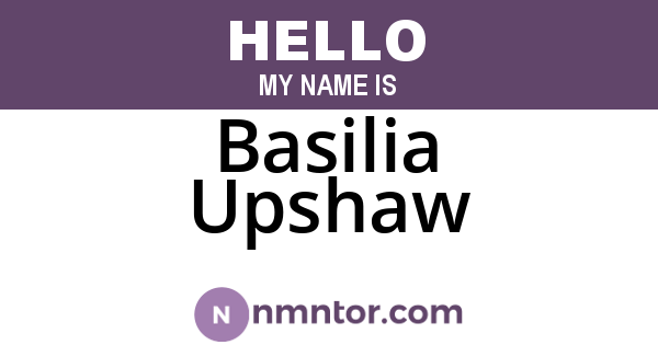 Basilia Upshaw