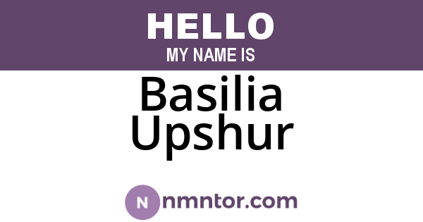 Basilia Upshur