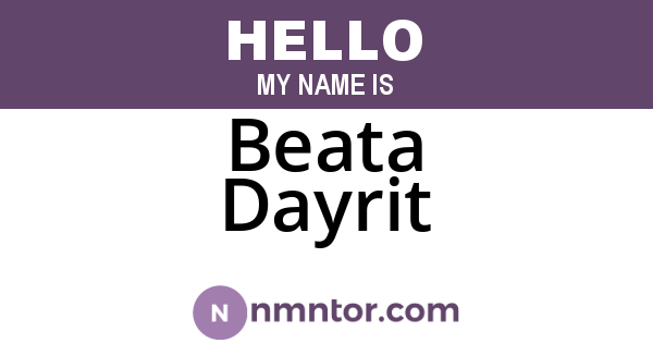 Beata Dayrit