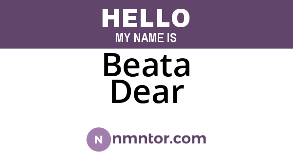 Beata Dear