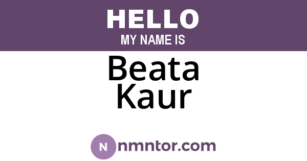 Beata Kaur