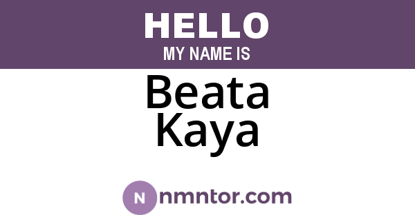 Beata Kaya