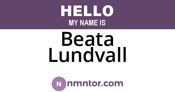Beata Lundvall
