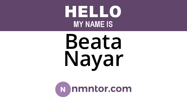 Beata Nayar
