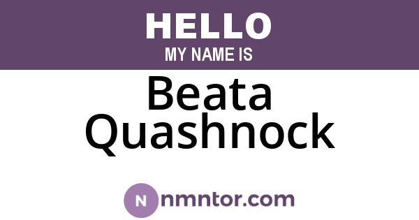 Beata Quashnock
