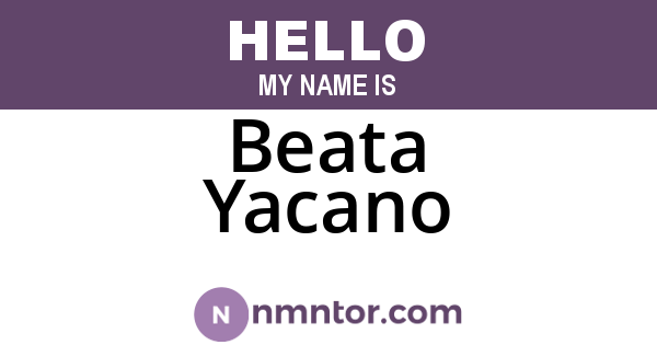Beata Yacano