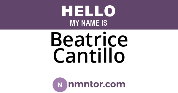 Beatrice Cantillo