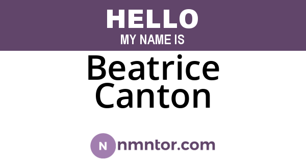 Beatrice Canton