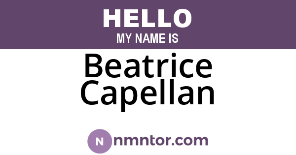 Beatrice Capellan