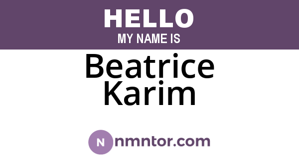 Beatrice Karim