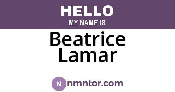 Beatrice Lamar