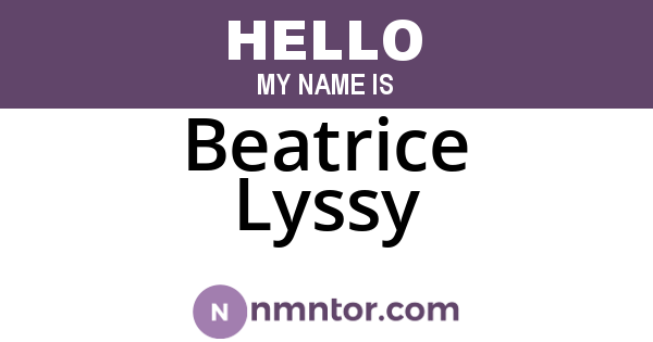 Beatrice Lyssy