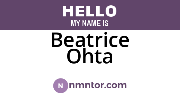 Beatrice Ohta