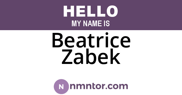 Beatrice Zabek