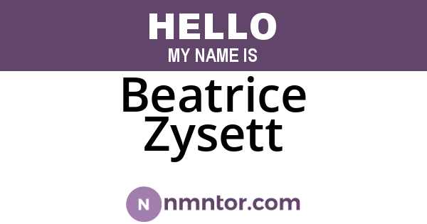 Beatrice Zysett