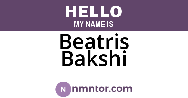 Beatris Bakshi