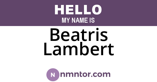 Beatris Lambert