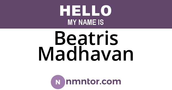 Beatris Madhavan