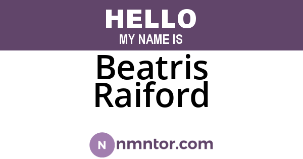 Beatris Raiford