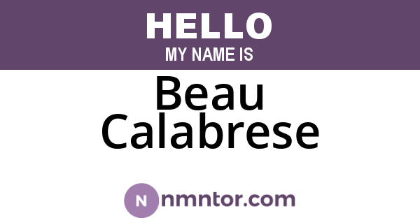 Beau Calabrese
