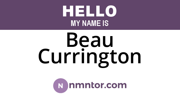 Beau Currington