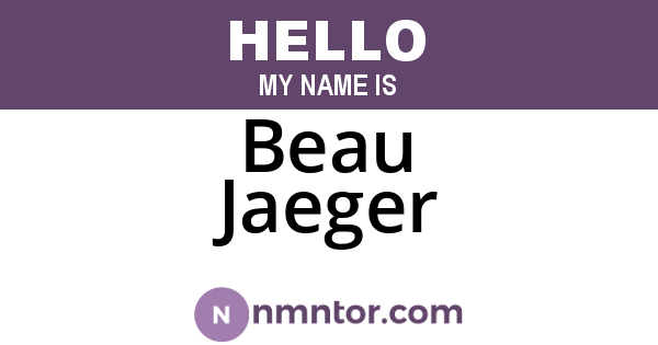 Beau Jaeger