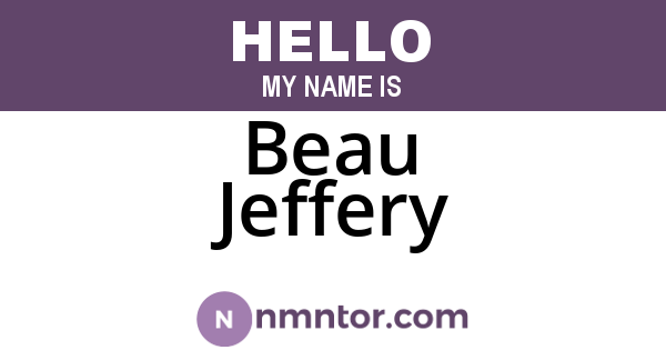 Beau Jeffery