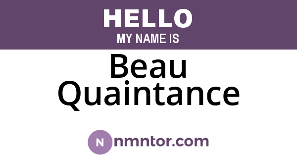 Beau Quaintance