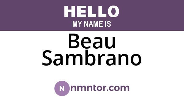 Beau Sambrano