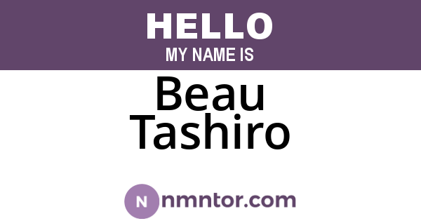 Beau Tashiro