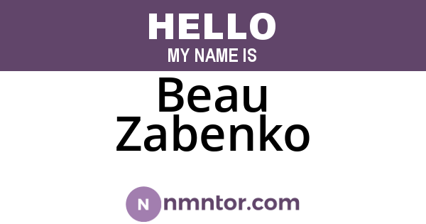 Beau Zabenko