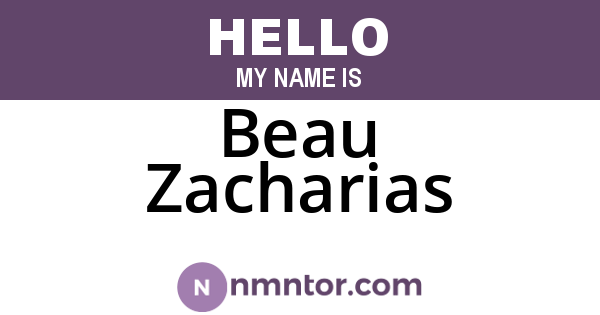 Beau Zacharias