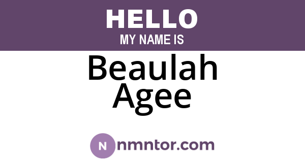Beaulah Agee