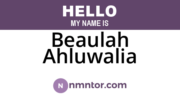 Beaulah Ahluwalia