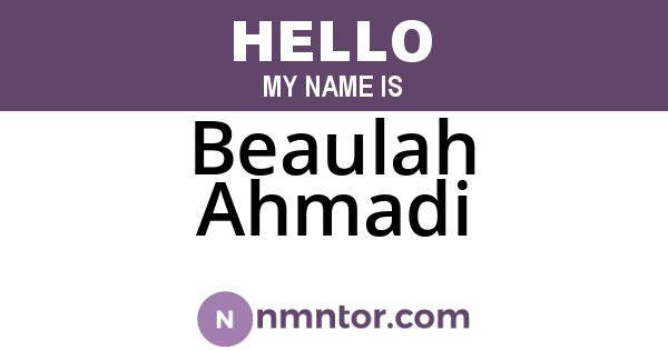 Beaulah Ahmadi