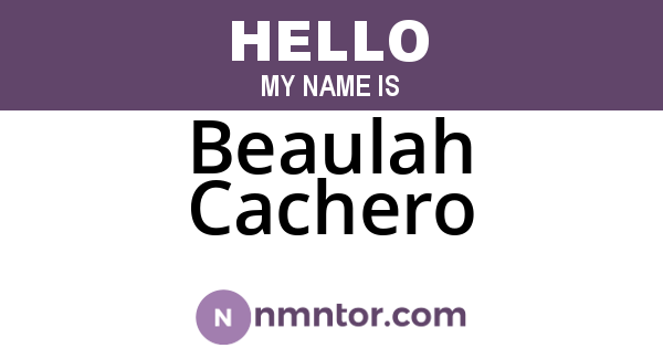 Beaulah Cachero
