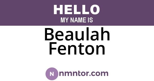 Beaulah Fenton