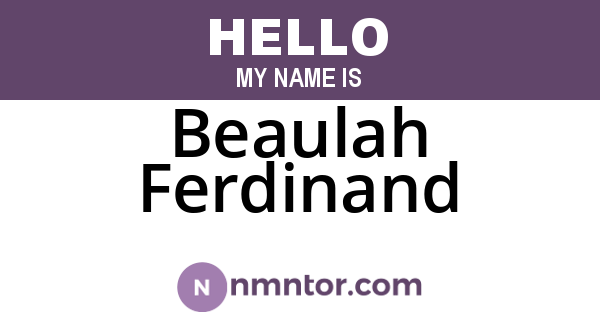 Beaulah Ferdinand