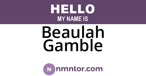 Beaulah Gamble