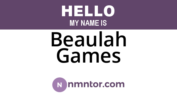 Beaulah Games