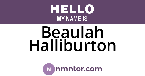 Beaulah Halliburton