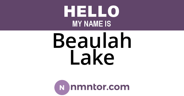 Beaulah Lake