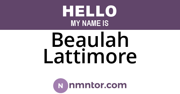 Beaulah Lattimore