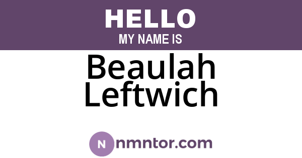 Beaulah Leftwich