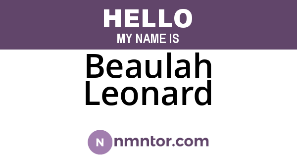 Beaulah Leonard