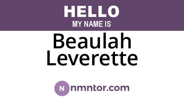 Beaulah Leverette