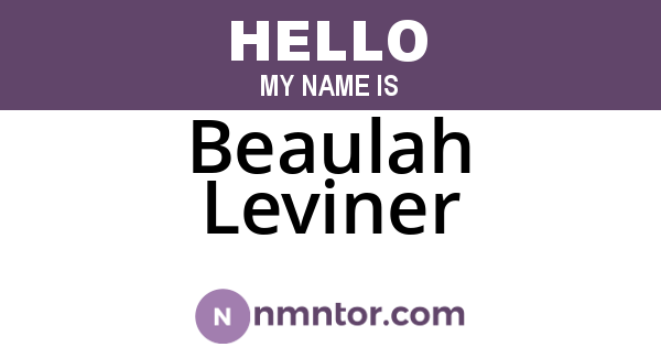 Beaulah Leviner