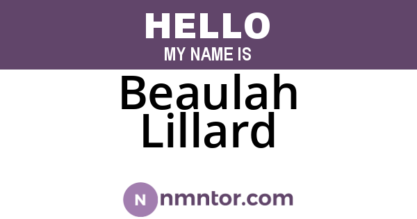 Beaulah Lillard