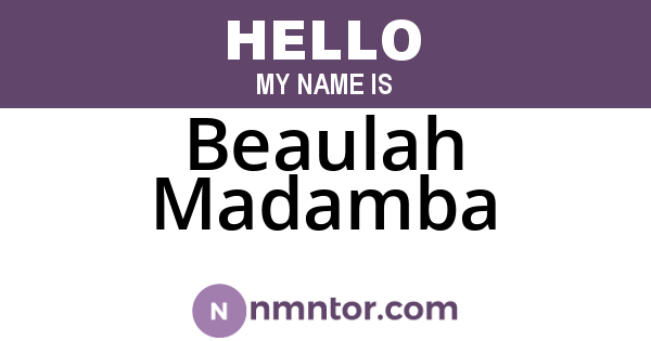 Beaulah Madamba